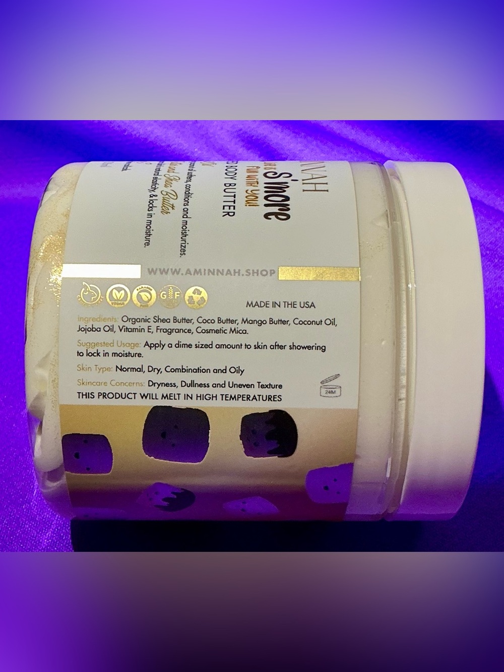 Aminnah Coconut Oil Whipped Body Butter - Picture 2 of 2